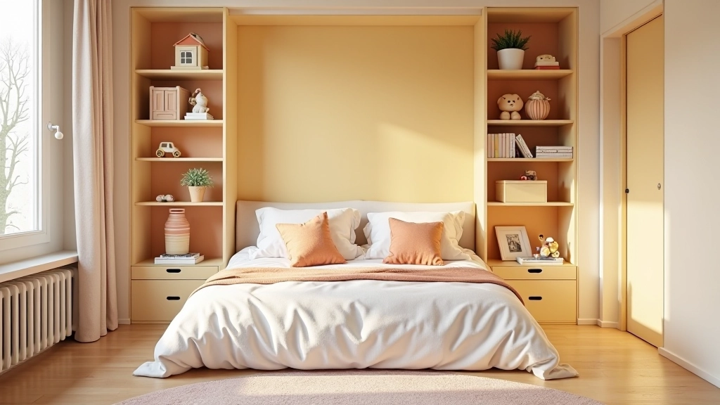 Chambre d'enfant avec rangements muraux intelligents