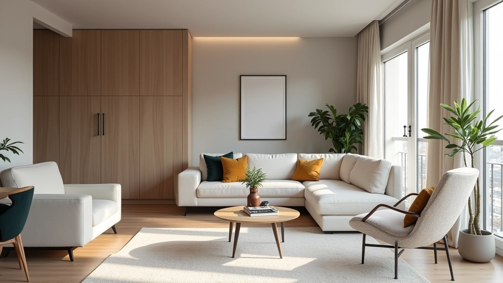 Intérieur d'un petit appartement parisien aménagé avec des solutions gain de place